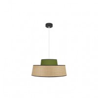 Distribuidor - Lâmpadas Diversas | Colgantes Moderno | COLGANTE JIA 1XE27 NATURAL/VERDE REGX50X50 CM Ref: 177795006